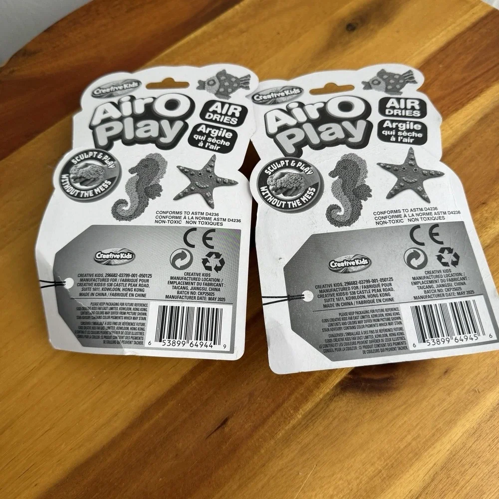 Airo Play By Creative Kids Air Dry Clay‎ 2 Pack Yellow Blue NEW Gifts Unisex